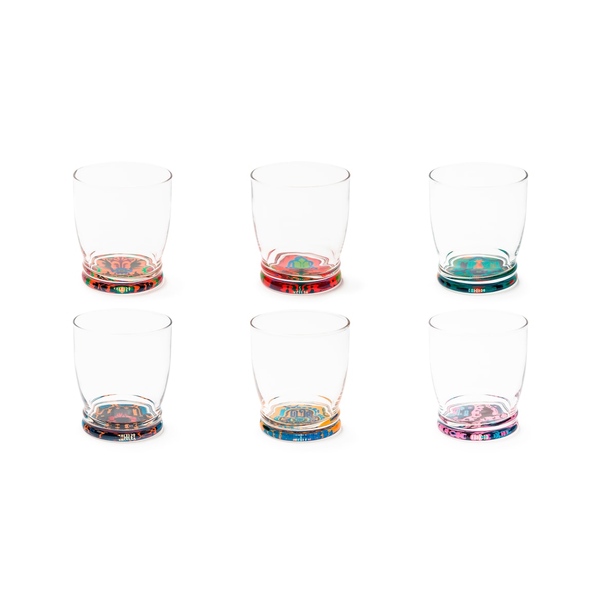 Excelsa set de 6 vasos New Delhi de vidrio 8x8x9,5 cm multicolor