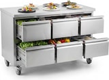 thumbnail of Romux® Saladette und Pizzatisch 6 Schubladen 135x70 cm 240 Liter Statisch | Kühltisch von Pizzen und Salaten