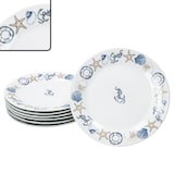 thumbnail of Neptun 6er Set Kuchenteller Porzellan 6 Pers Dessert-Teller maritim Anker