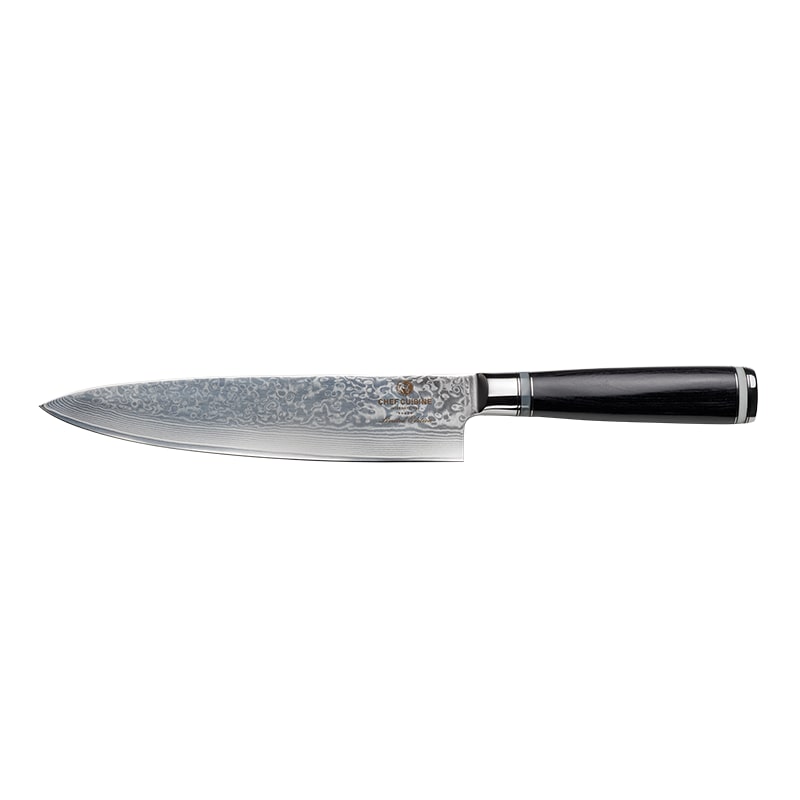 CHEF CUISINE Damast Chefmesser mit Pakkaholz-Griff –  handgeschmiedet, 20,5 Zentimeter Klinge , ergonomisch, scharfe Klinge von Hand geschliffen