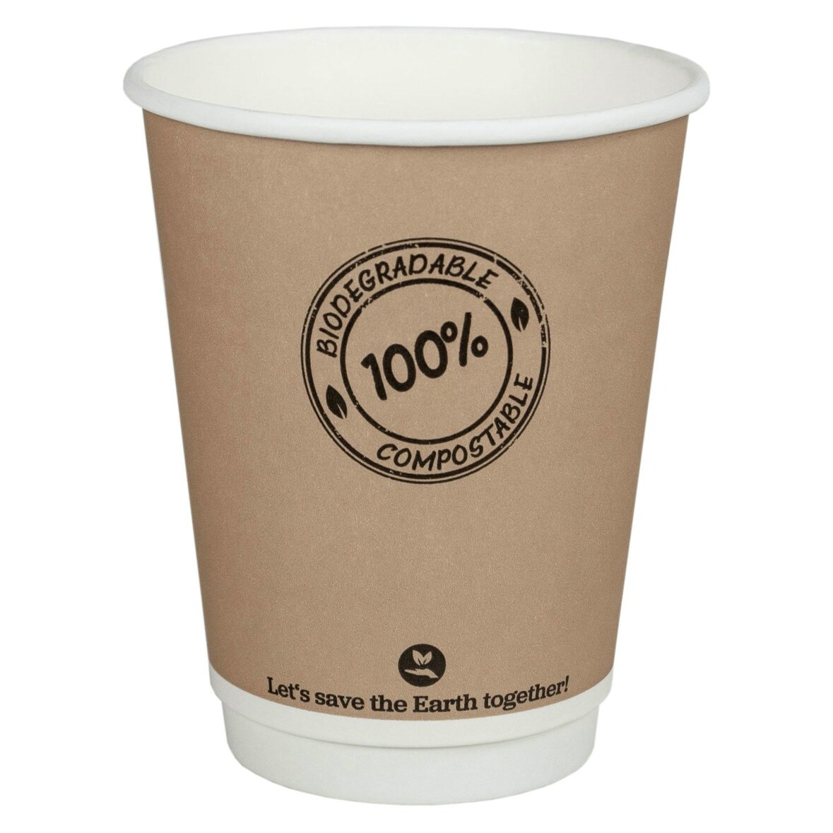 125x BIO Doppelwandbecher CoffeeToGo bis 100°C  | 300ml O9cm