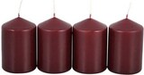 thumbnail of Adventskranzkerzen bordeaux 4er-Set Weihnachtskerze Stumpen Wachskerze 50x80mm