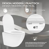 thumbnail of LuxeBath Wand-WC spülrandlos 49 cm kurz Weiß – Tiefspüler Keramik, Tornadospülung, Nano, WC-Sitz Softclose abnehmbar