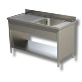 thumbnail of Lavello 120x60x85 acciaio inox 430 su fianchi ripiano cucina ristorante RS4777