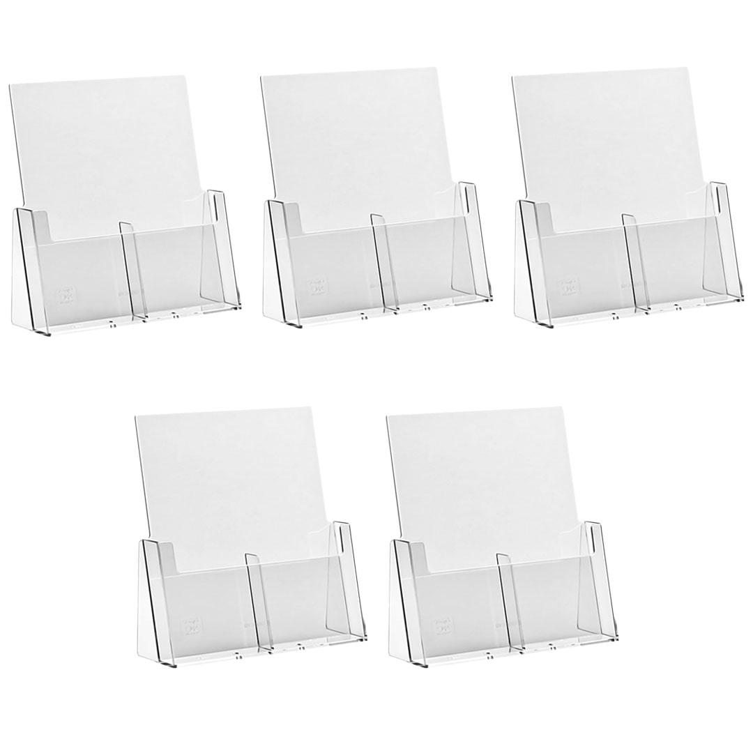 Danieli Store | Expositor portafolletos de 2 plazas 1/3 A4 de mesa en metacrilato | Expositor de mesa | Expositor para volantes y tarjetas (5 Uds.)