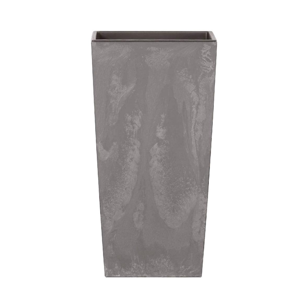 Prosperplast - Pentola Alta in Plastica Urbi Effetto Quadrato da 11,4 L con Serbatoio in Grigio Chiaro, 37,5x19,5x19,5 Cm