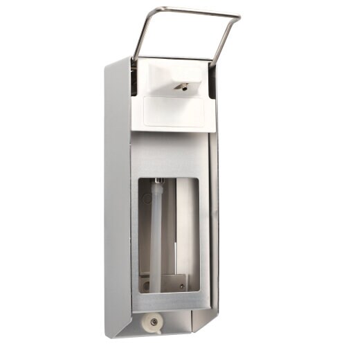 Body Products Wandspender 28,5 cm x 9,5 cm x 16 cm "Aluminium" 1000 ml, Kurzarmhebel + Verschlussblende