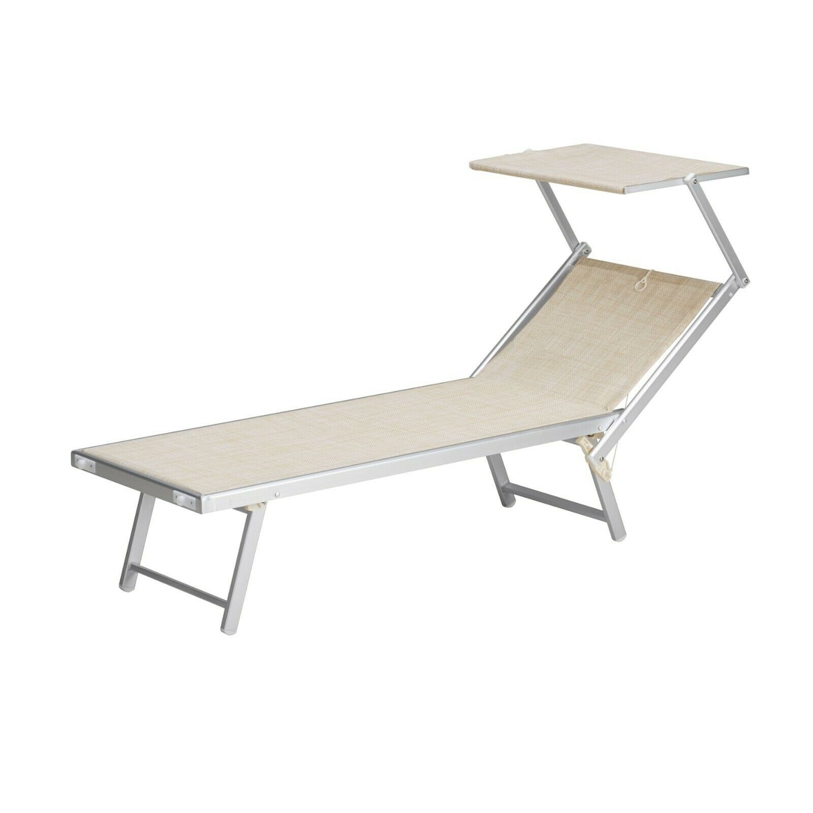 Garden Friend Lettino Deluxe struttura in alluminio copertura in textilene misure h38x186x61 cm beige mélange