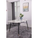 thumbnail of SIT Möbel Eettafel in marmerlook | 160 x 90 cm | Tafelblad glas wit | onderstel metaal zwart | B 160 x D 90 x H 77 cm | 19000-22 | Serie TISCH