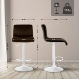thumbnail of Barhocker Hover Samt braun/Metall matt weiss