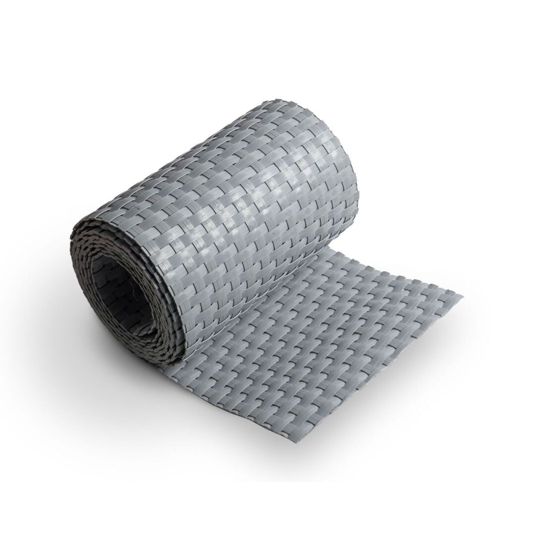 zaun|zu Sichtschutz Rattan Einzelstreifen für Doppelstabmatten Hellgrau 2,55m