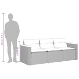 thumbnail of vidaXL Gartensofa mit Kissen 3-Sitzer Schwarz Poly Rattan
