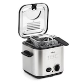 thumbnail of Wëasy TB600 Elektrische Fritteuse und Fondue, 2 in 1, 6 Gabeln, Geruchsfilter, abnehmbarer Korb, Silber/Schwarz, 840 W