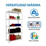 thumbnail of SimonRack Metallregal, 2500x1100x500 mm, 6 Ebenen, Metallboden, 200 kg Biegepunkt, Weiss - Simonclick