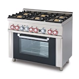 thumbnail of Cucina gas 6 fuochi con forno gas statico e grill. Misure 100x60 h90 cm. Porta vetro. Modello CF6-610G