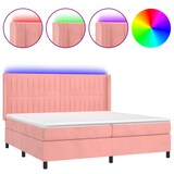 thumbnail of vidaXL Boxspringbett mit Matratze & LED Rosa 200x200 cm Samt