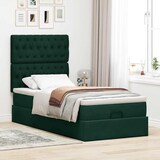 thumbnail of vidaXL Ottoman-Bett mit Matratzen & LEDs Dunkelgrün 80x200 cm Samt
