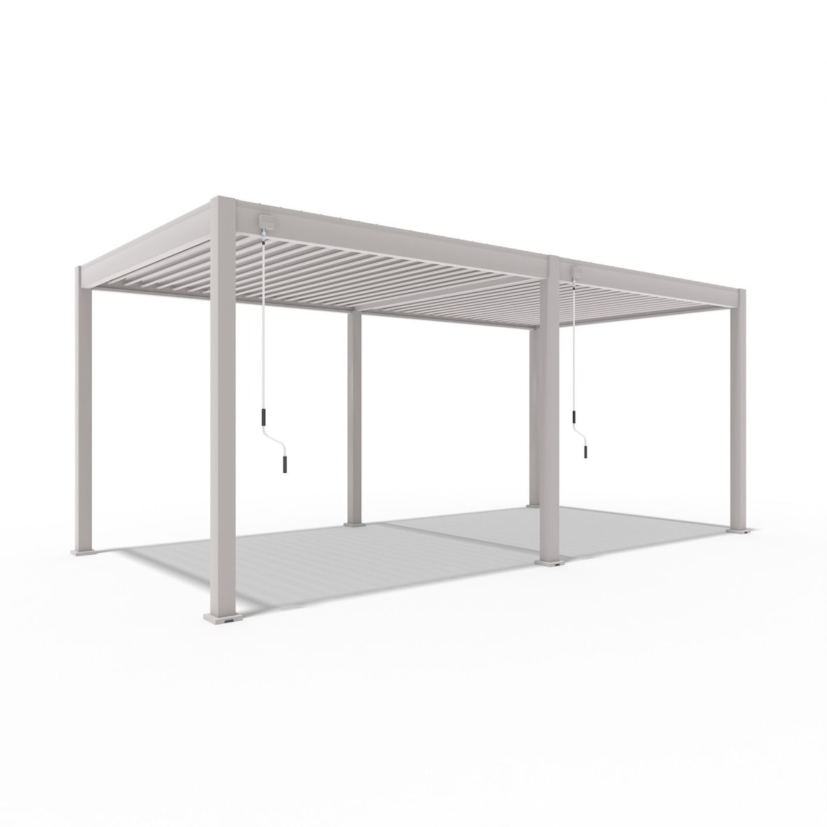 Weide Deluxe | Pergola Voll Aluminium freistehend | 3 x 6 M | Lamellendach Ivory Sand