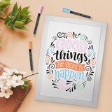 thumbnail of Securit® "Woody“ Wandtafel – Weiß lackiertes Holz – 2 Kreidemarker und Befestigung inklusive – 30x40cm