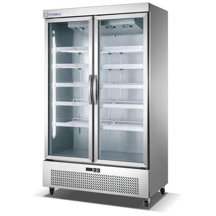 Armario Frío 2 Puertas Cristal INOX, Capacidad: 1200 L