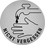 thumbnail of Piktogramm Hände waschen nicht vergessen, Edelstahl, selbstklebend, Ø 50 mm