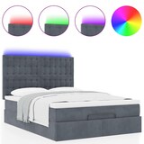 thumbnail of vidaXL Ottoman-Bett mit Matratzen & LEDs Dunkelgrau 140x190 cm Samt