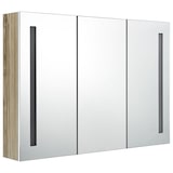 thumbnail of vidaXL LED-Bad-Spiegelschrank 89x14x62 cm Weiß und Eichen-Optik