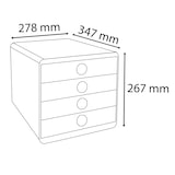 thumbnail of Exacompta - Réf. 314498D - POP-BOX - Caisson 4 tiroirs fermés  - Dimensions extérieures : Prof. 34,7 x l 27,8 x H 26,7 cm - Noir/arlequin