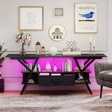 thumbnail of COSTWAY Mueble para TV con luces LED y tomas USB + Type-C, mueble bajo para televisores de 65 pulgadas (negro)