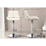 thumbnail of Set van 2 barkrukken Vonore stof creme/chroom