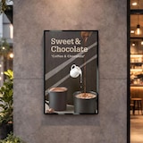 thumbnail of Wandmontierter LED-Leuchtkasten für Menü- und Werbeanzeigen, geeignet für Restaurants, Cafés und Geschäfte, Schwarz 80×120cm【CBDX-8012】
