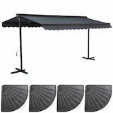 thumbnail of 3 x 4m luifel met 4 antraciet verzwaarde platen - Oviala