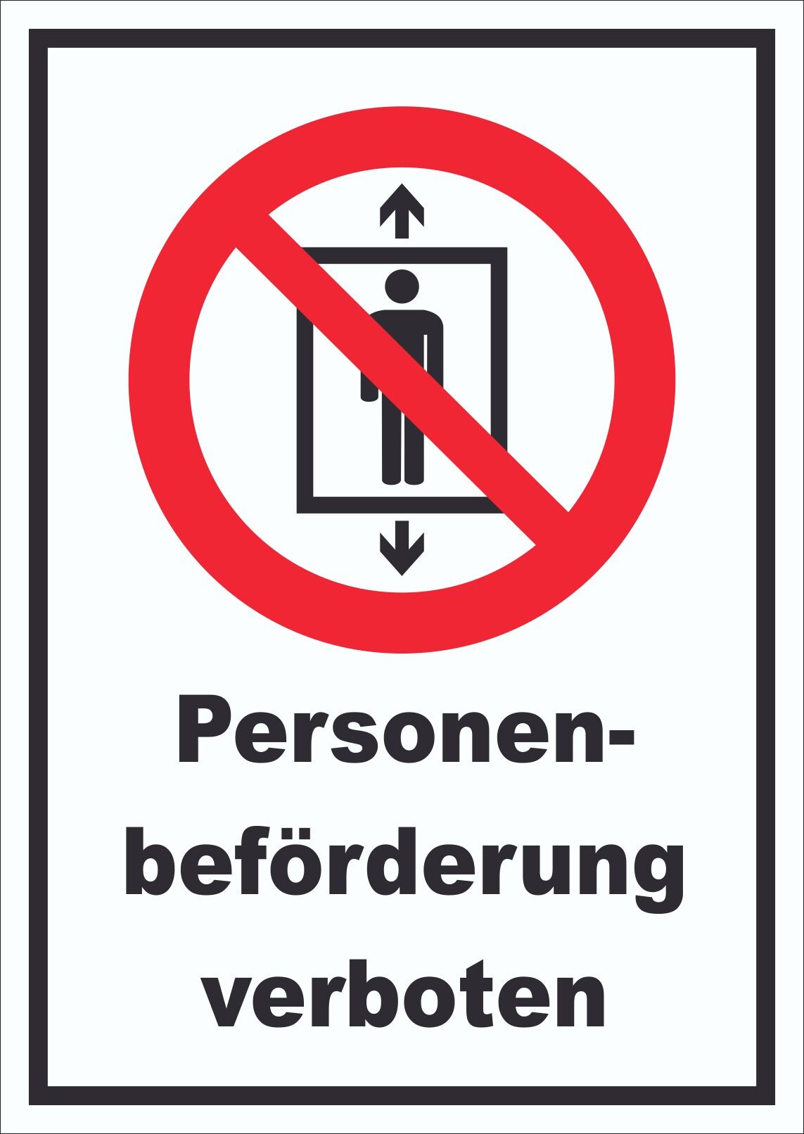 Personenbeförderung verboten Schild A4 (210x297mm)