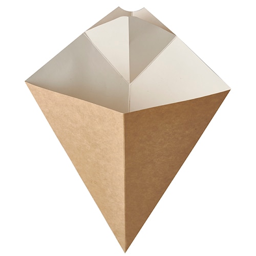 Cornets frites carton avec compartiment sauce 27 x 21,5 cm (500 unités) PAPSTAR