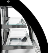 thumbnail of Romux® Kühlvitrine für Konditorei Standgerät 2 Böden Gebogenes Glas Schwarz 800 Liter Umluftkühlung | Professionelle Vitrinen