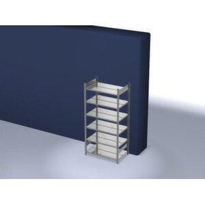 Aktenregal, Grundfeld, HxBxT 2000x1060x635mm, Fachl. 90kg, 6xStahlboden, 6 OH