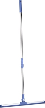 thumbnail of Relaxdays Wasserschieber mit Teleskopstiel, HxB: 84–135 x 52 cm, Gummilippe, Edelstahl, Gelenk verstellbar, silber/blau