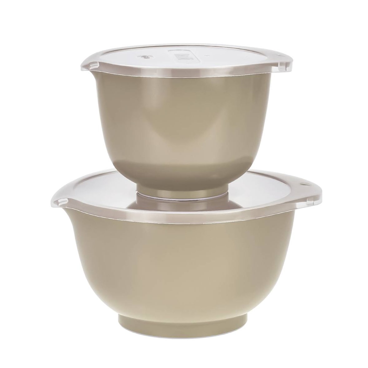 Rosti Rührschüssel Set 2tlg. mit Deckel "Margrethe" New beige (humus) 1,5+3,0L