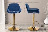 thumbnail of Barhocker Braga Gold Samt blau