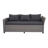 thumbnail of Poly Rattan Garnitur HWC-E96, Garten-/Lounge-Set Sitzgruppe, Spun Poly halbrundes Rattan ~ grau, Kissen anthrazit