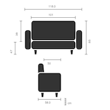thumbnail of Loungesofa / Clubsofa ST. LUCIA Kunstleder 2-Sitzer weiß hjh OFFICE