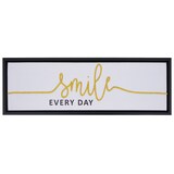thumbnail of 4er-Set Wandbild HWC-N96, Wanddekoration Bilderrahmen Sprüche Smile Home, Holz Leinwand 15x45cm