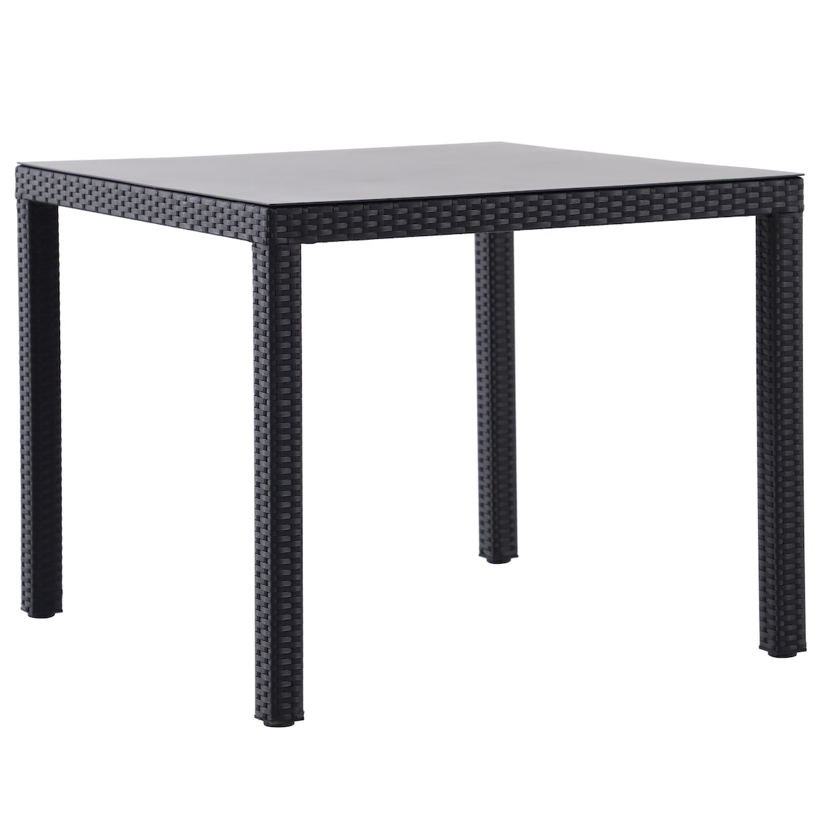 METRO PROFESSIONAL Mesa de jantar Balsario, alumínio/PE rattan, 90 x 90 cm, quadrada, preta