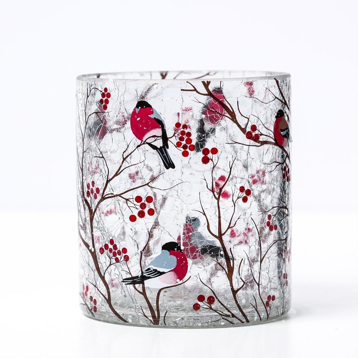 Teelichthalter GIMPEL Windlicht Bruchglasoptik H: 10cm D: 9cm