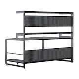 thumbnail of Möbilia Schreibtisch | mit Ablagen und Obergestell | MDF und Metallgestell | B 180 x T 70 x H 148 cm | 12020094 | Serie SCHREIBTISCH