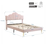 thumbnail of Merax Polsterbett, Samt Doppelbett mit höhenverstellbarem Muschel-Form-Kopfteil 140x200cm, rosa