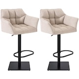 thumbnail of Conjunto de 2 bancos de bar Cobertura em tecido Damaso preto/marfim