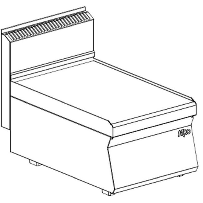 KBS neutraal element 400x650x295 zonder lade, roestvrijstalen behuizing