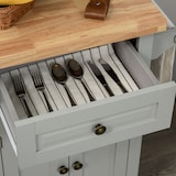 thumbnail of HOMCOM Carrello da Cucina con 2 Cassetti e 2 Armadietti Legno Grigio