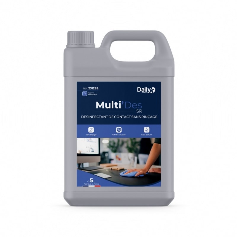Désinfectant surfaces sans rinçage MULTI'DES SR -  - Bidon 5l - Daily K